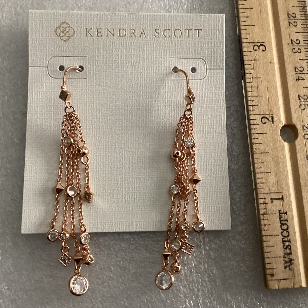 Kendra Scott Wilma Rose Gold-tone Dangling Earrings NWT